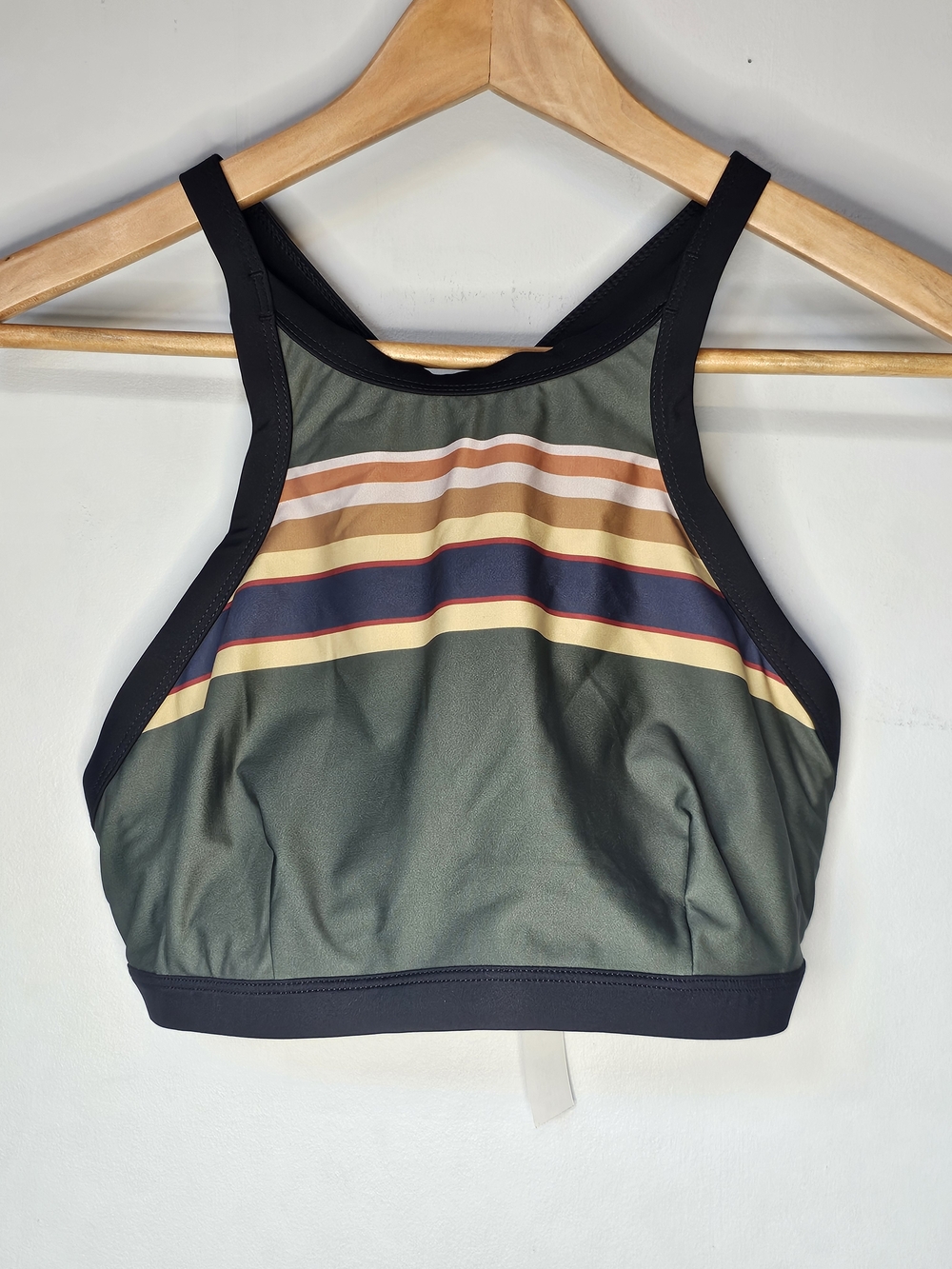 NWT Hurley x Pendleton National Park Surf Top Bra Size M Green Stripe Badlands